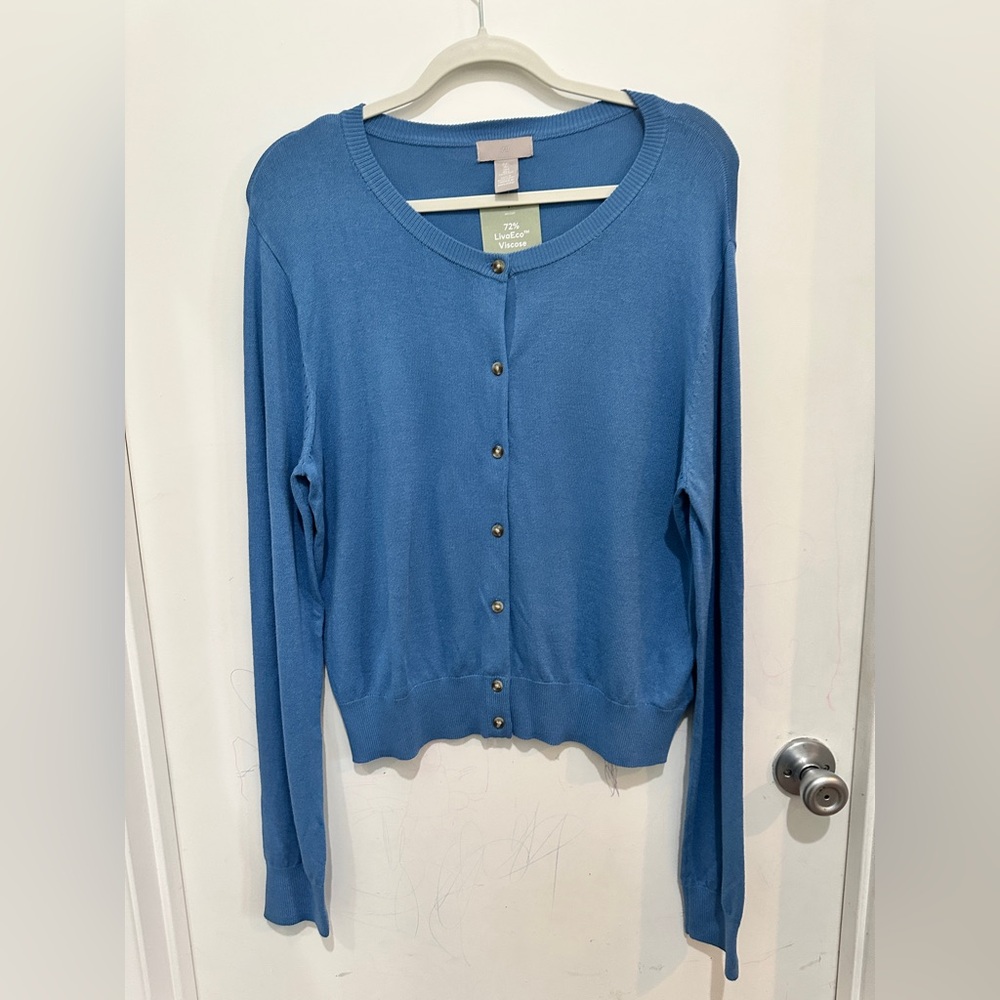 H&M Blue Button Down Cardigan
